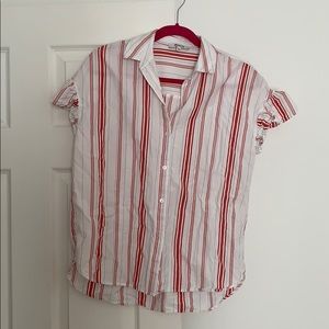 MADEWELL buttondown with ruffled sleeves